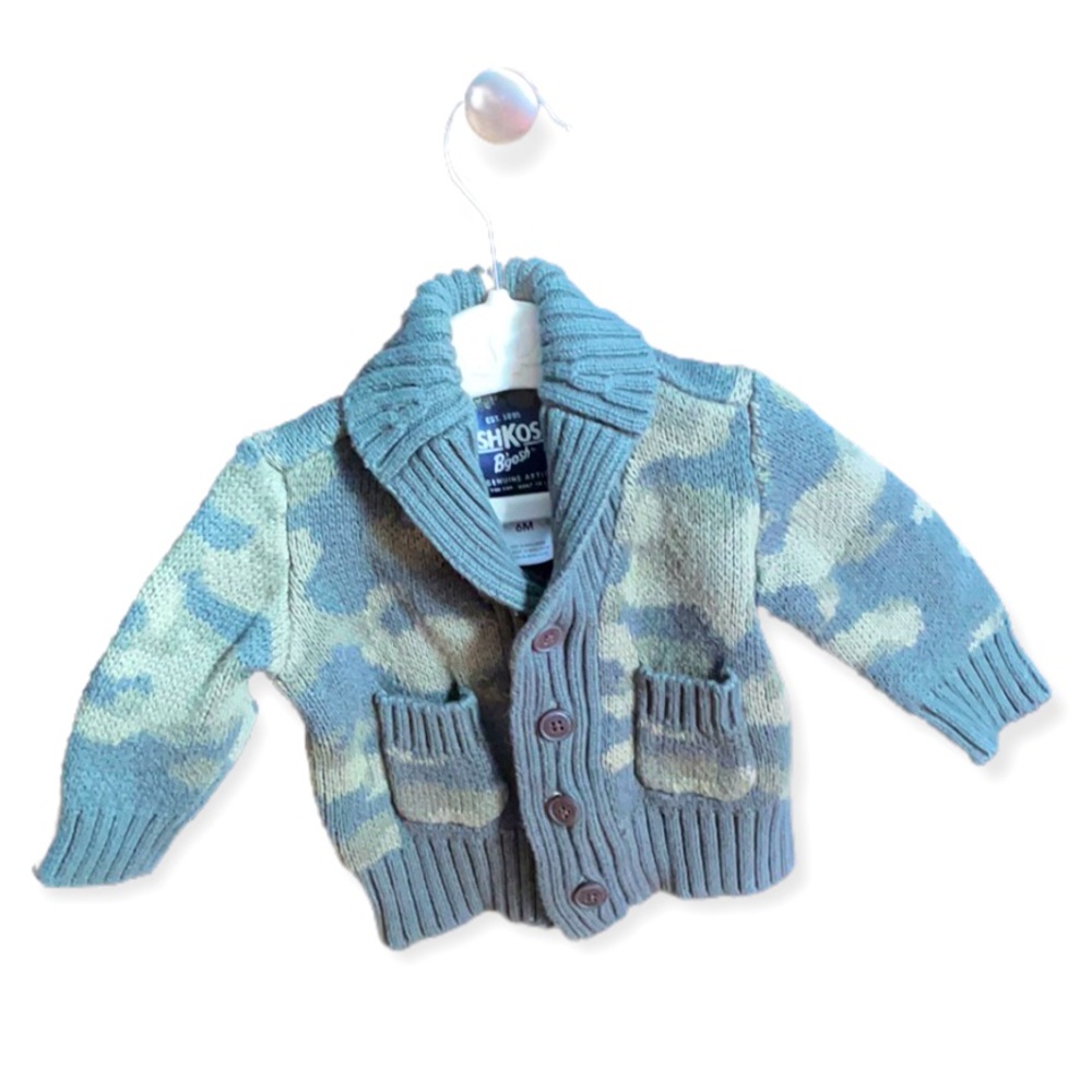 The cutest EVER Camo Cardigan Sweater 6 mos. - Picture 4 of 4